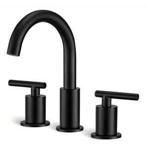 Widespread 3-hole bathroom faucet, 2 handles matte black (drain not included)